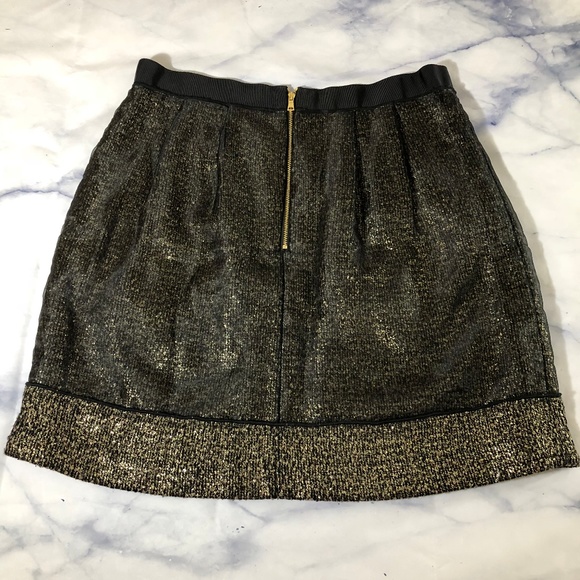 LOFT Black & Gold Mesh Overlay Pencil Skirt - Picture 7 of 8